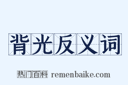 背光反义词是什么意思的图片